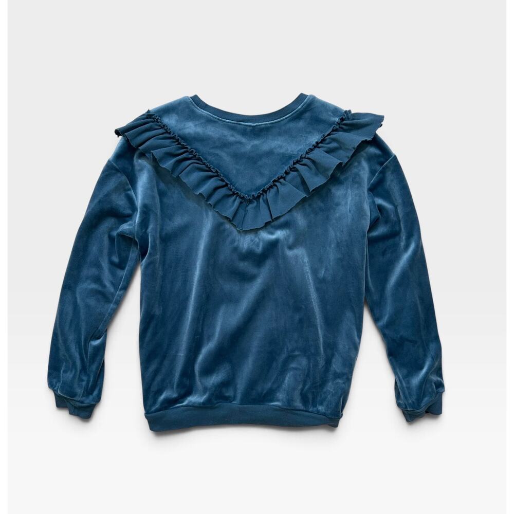 Tea Collection Velour Ruffle Tunic Top, Size 8 - Picture 2 of 8